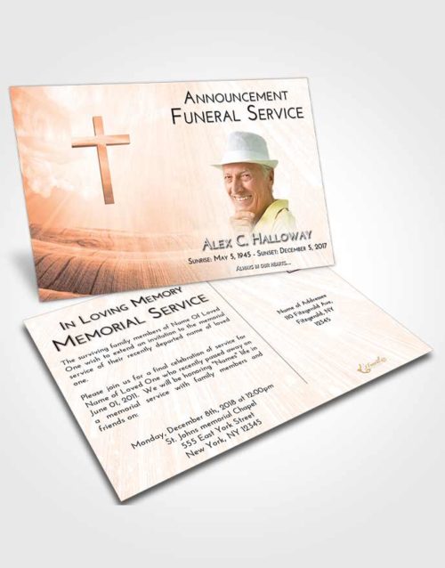 Funeral Announcement Card Template Vintage Love The Cross of Life