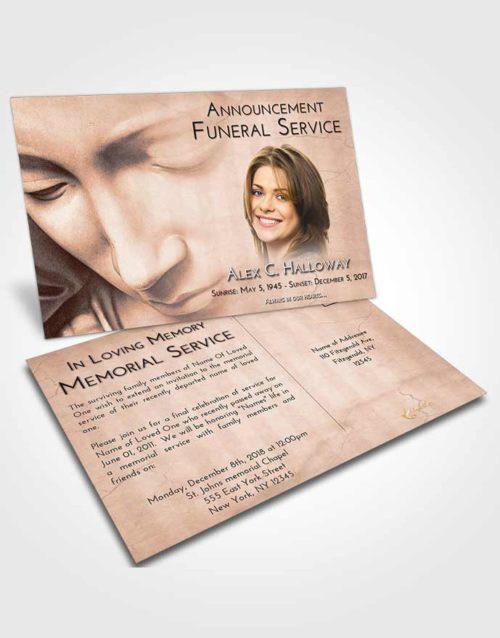 Funeral Announcement Card Template Vintage Love Virgin Mary