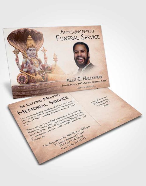 Funeral Announcement Card Template Vintage Love Vishnu Desire