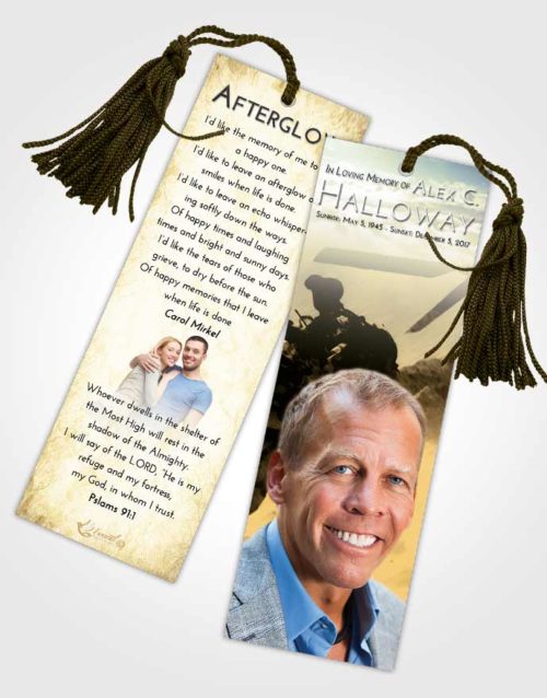 Funeral Bookmark Template At Dusk Army Sacrifice