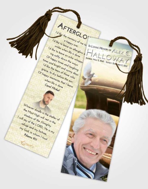 Funeral Bookmark Template At Dusk Baseball Tranquility