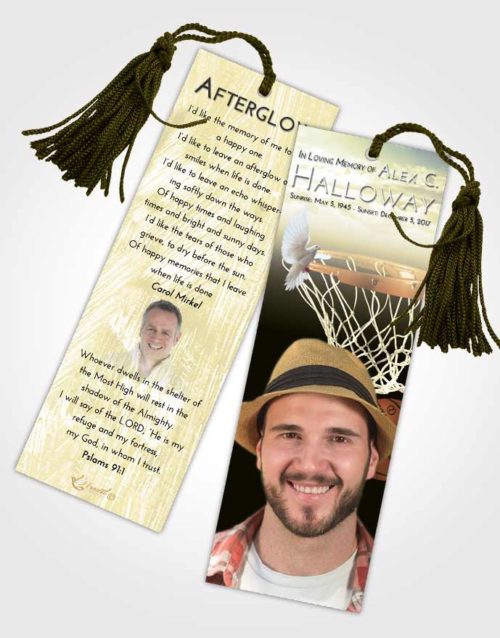 Funeral Bookmark Template At Dusk Basketball Journey