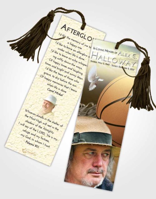 Funeral Bookmark Template At Dusk Basketball Peace