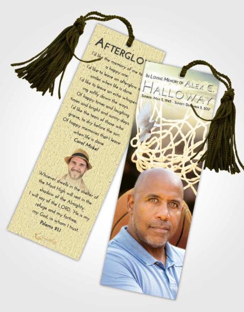 Funeral Bookmark Template At Dusk Basketball Swish