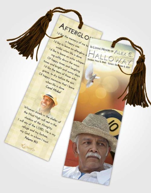 Funeral Bookmark Template At Dusk Billiards Tranquility