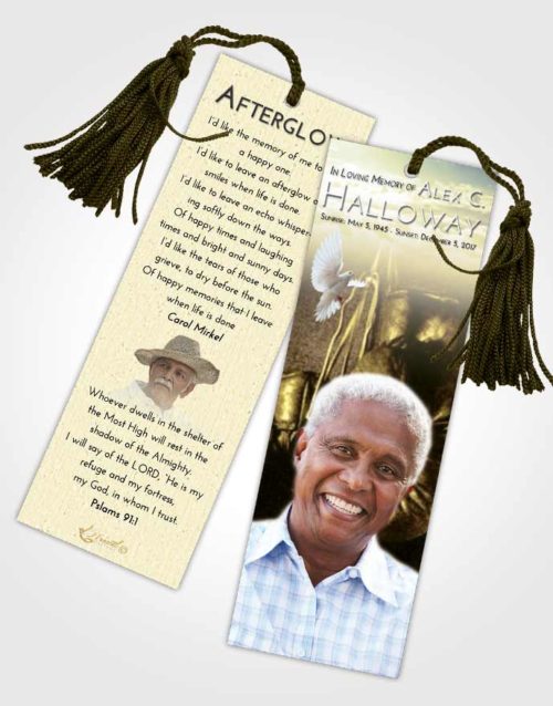Funeral Bookmark Template At Dusk Boxing Serenity