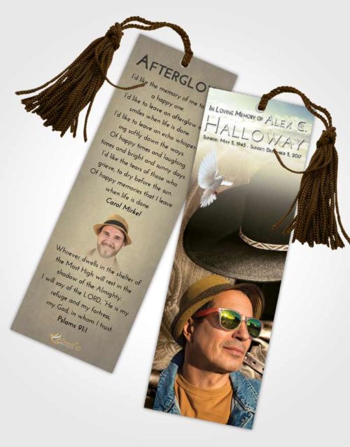 Funeral Bookmark Template At Dusk Cowboy Desire