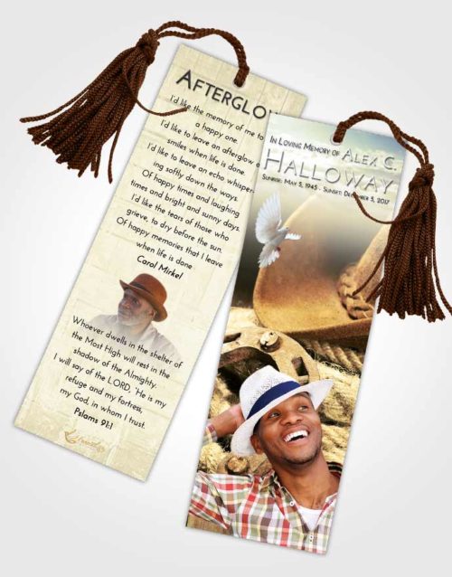 Funeral Bookmark Template At Dusk Cowboy Divinity