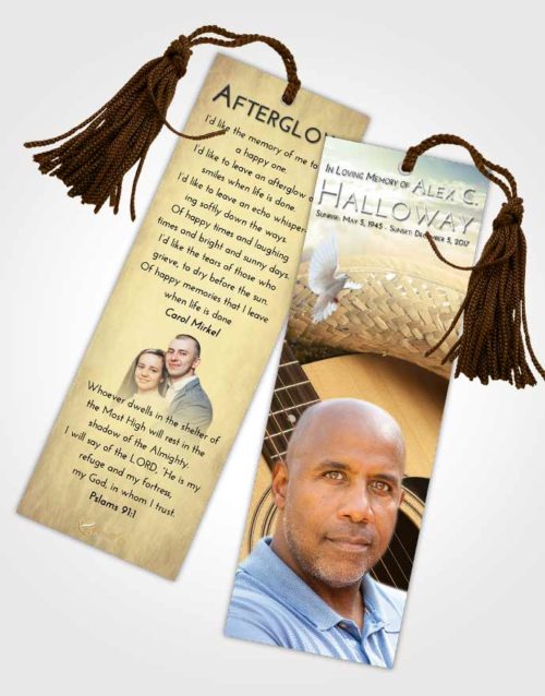 Funeral Bookmark Template At Dusk Cowboy Heaven
