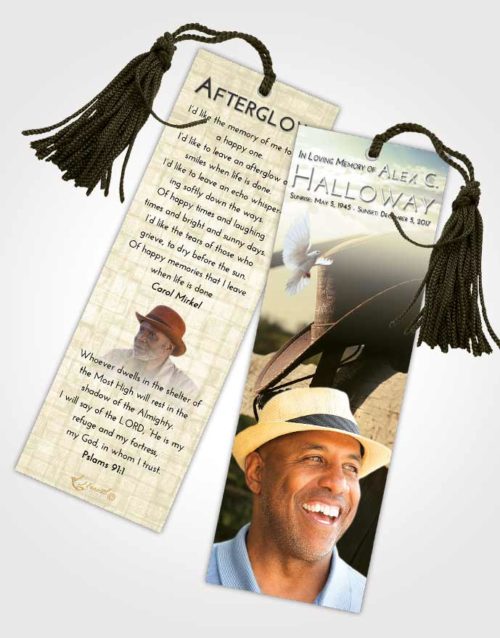 Funeral Bookmark Template At Dusk Cowboy Honor