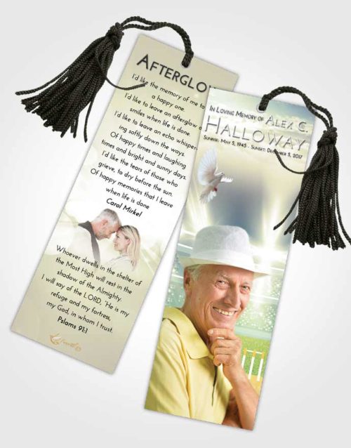 Funeral Bookmark Template At Dusk Cricket Pride