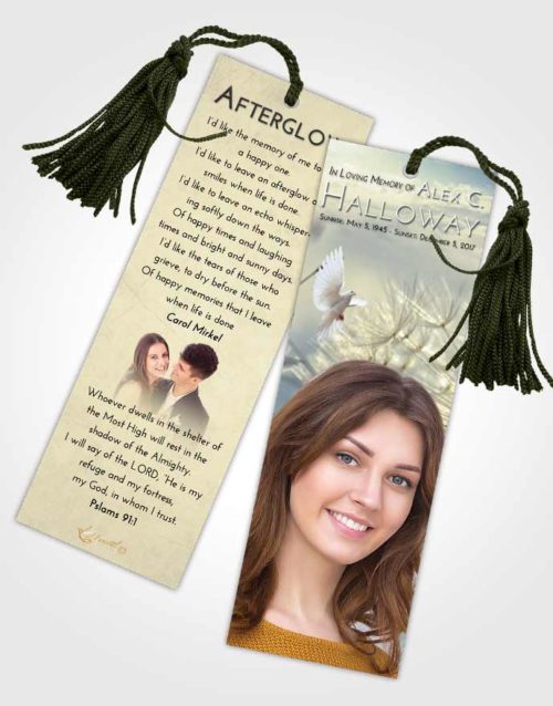 Funeral Bookmark Template At Dusk Dandelion Dream