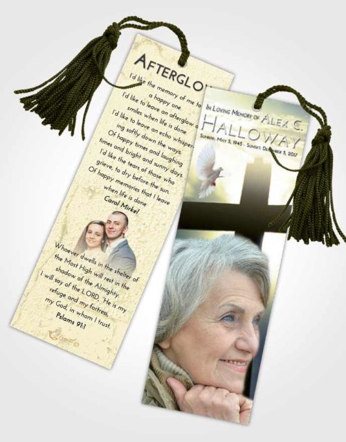 Funeral Bookmark Template At Dusk Faith in the Cross