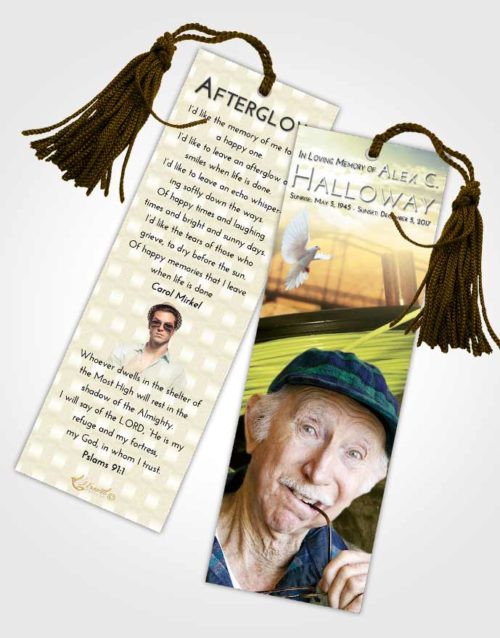 Funeral Bookmark Template At Dusk Fishing Dreams