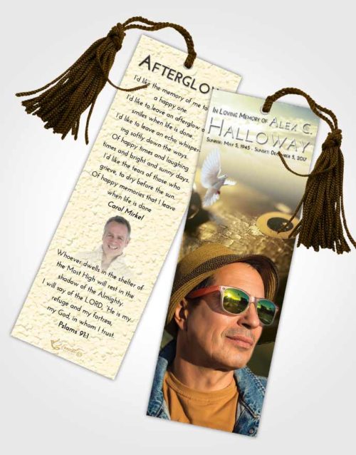 Funeral Bookmark Template At Dusk Fishing Escape