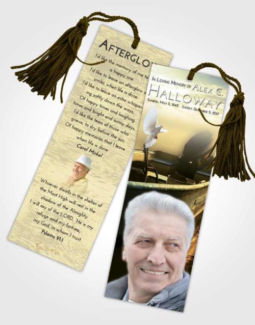 Funeral Bookmark Template At Dusk Fishing Life