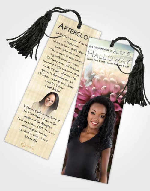 Funeral Bookmark Template At Dusk Floral Morning