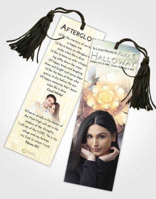 Funeral Bookmark Template At Dusk Floral Secret