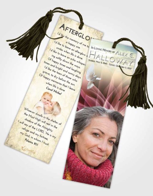 Funeral Bookmark Template At Dusk Flower Peace