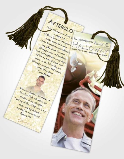 Funeral Bookmark Template At Dusk Football Party