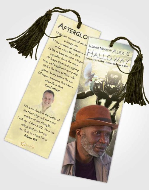 Funeral Bookmark Template At Dusk Football Serenity