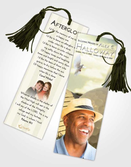 Funeral Bookmark Template At Dusk Golf Day
