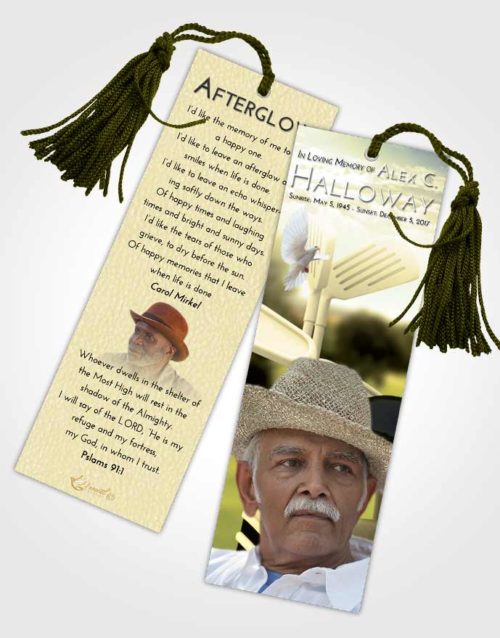 Funeral Bookmark Template At Dusk Golf Fairway