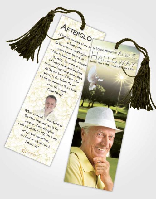 Funeral Bookmark Template At Dusk Golf Paradise