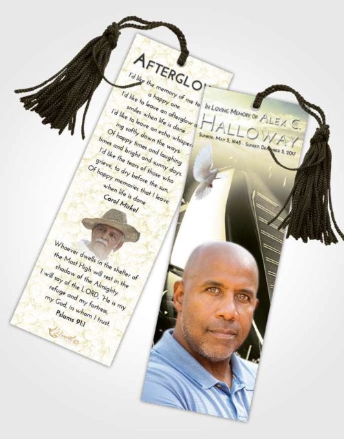 Funeral Bookmark Template At Dusk Golf Swing