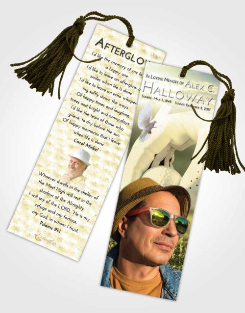 Funeral Bookmark Template At Dusk Golf Tee