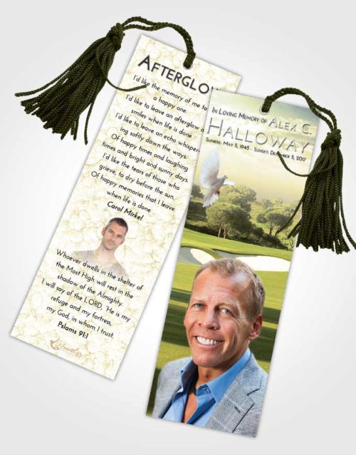 Funeral Bookmark Template At Dusk Golfing Sandtrap
