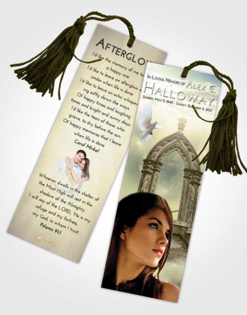 Funeral Bookmark Template At Dusk Heavens Path