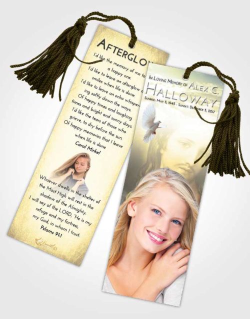 Funeral Bookmark Template At Dusk Jesus Christ