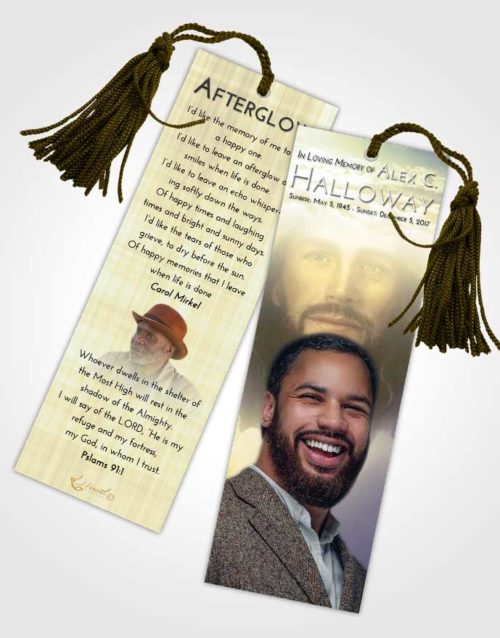 Funeral Bookmark Template At Dusk Jesus in Heaven
