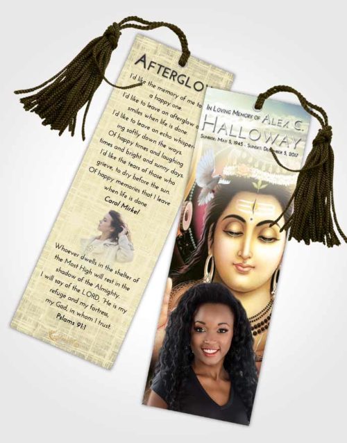 Funeral Bookmark Template At Dusk Lord Shiva Dignity