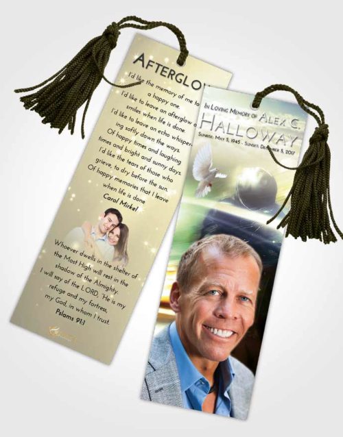 Funeral Bookmark Template At Dusk Motorcycle Speed