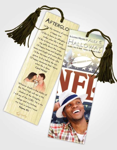 Funeral Bookmark Template At Dusk NFL Star