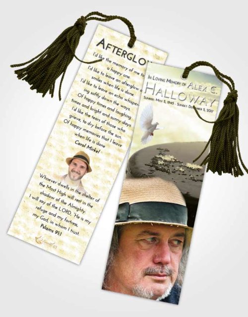 Funeral Bookmark Template At Dusk Puck of Honor