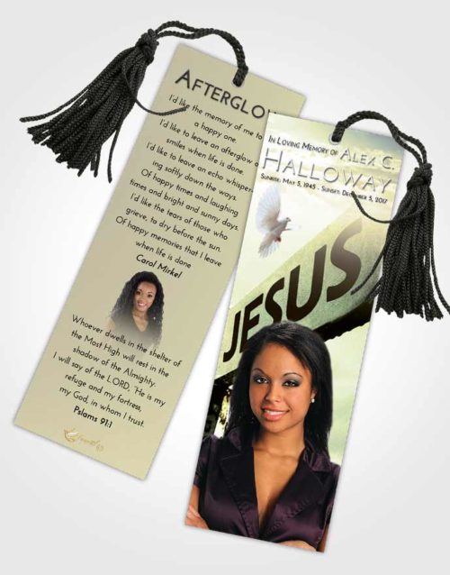 Funeral Bookmark Template At Dusk Road to Jesus