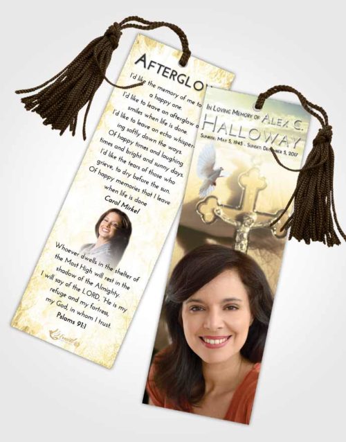 Funeral Bookmark Template At Dusk Rosary Honor