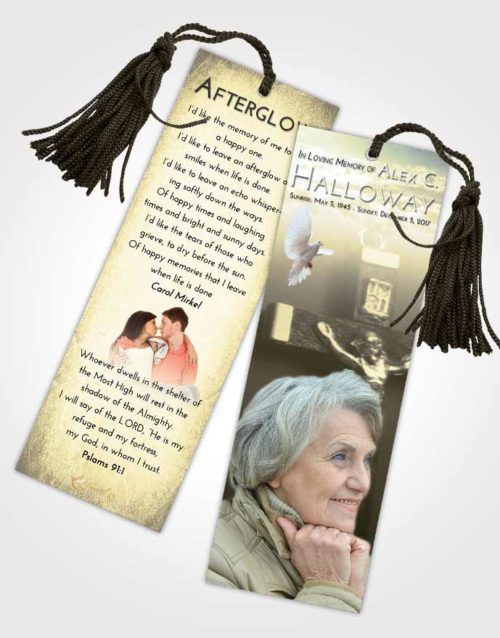 Funeral Bookmark Template At Dusk Rosary Love