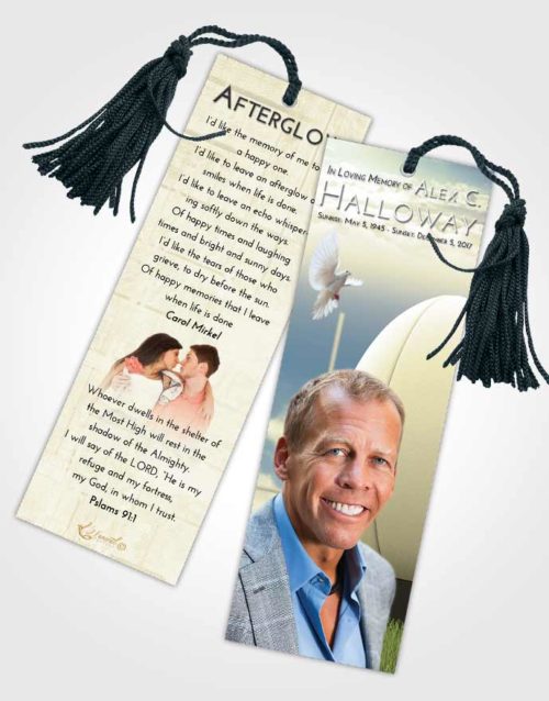 Funeral Bookmark Template At Dusk Rugby Honor