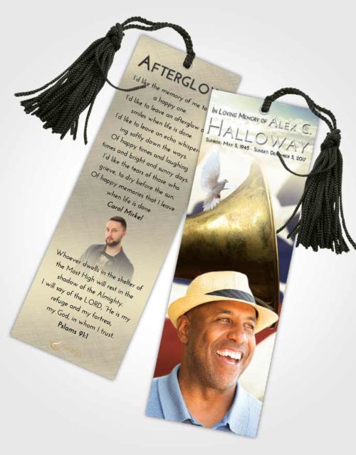 Funeral Bookmark Template At Dusk Service Honor