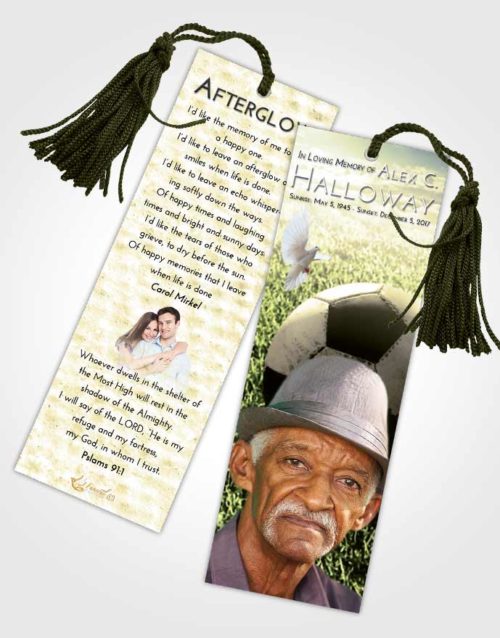 Funeral Bookmark Template At Dusk Soccer Journey