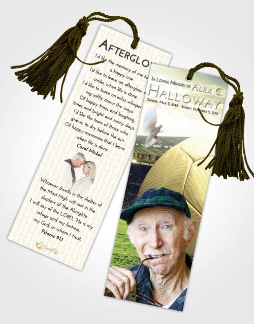 Funeral Bookmark Template At Dusk Soccer Love
