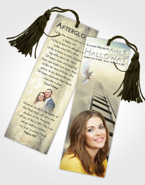 Funeral Bookmark Template At Dusk Stairway to Forever