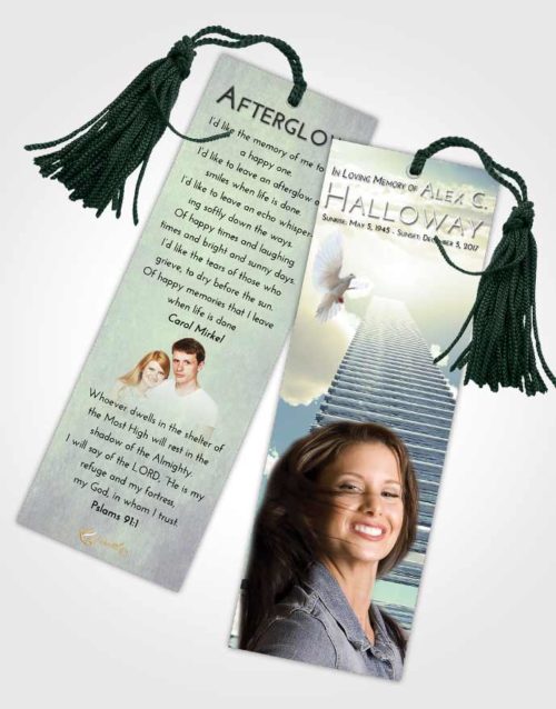 Funeral Bookmark Template At Dusk Steps to Heaven