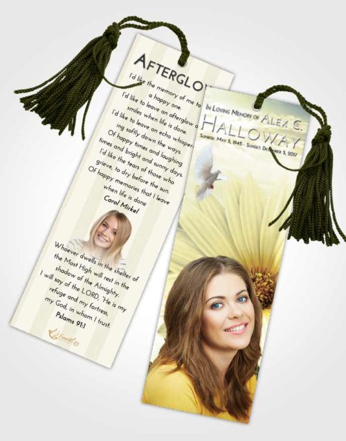 Funeral Bookmark Template At Dusk Summer Flower
