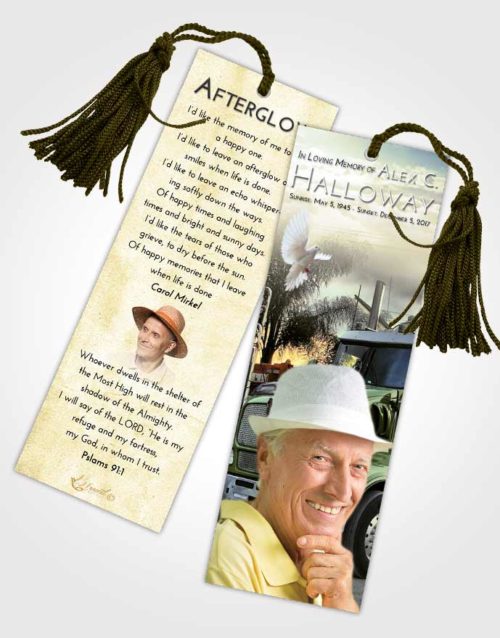Funeral Bookmark Template At Dusk Trucker Days