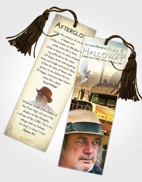 Funeral Bookmark Template At Dusk Trucker Drive